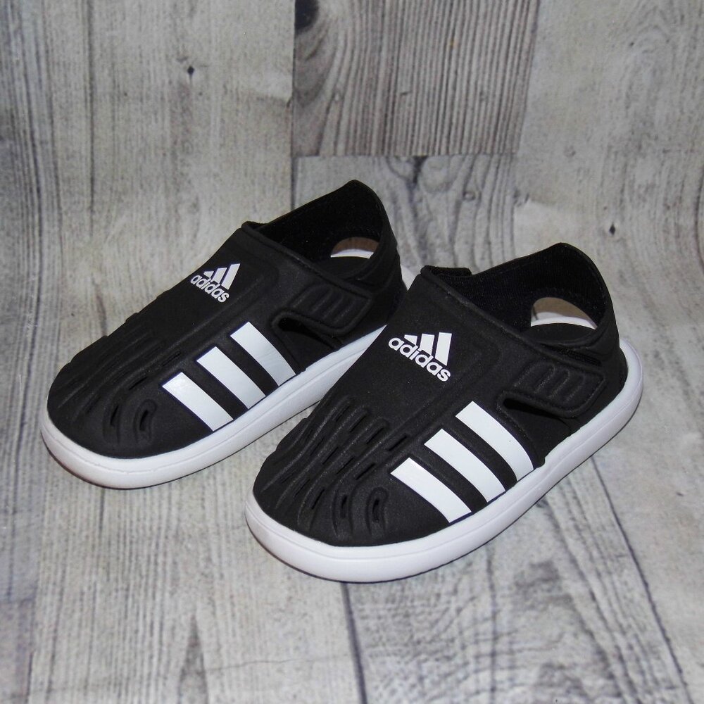 ADIDAS Black/White Water Sandal Toddler Size 9 - Picture 3 of 7